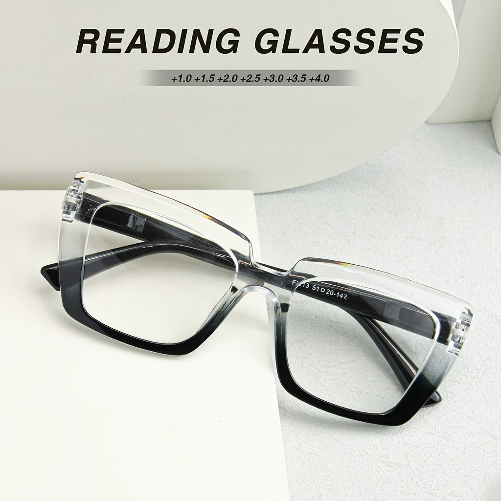 8-Pack Retro Rectangular Reading Glasses for Women Color Clash Design Spring Hinges Comfortable Fit Party Holiday Halloween Christmas Gift +100 to +400