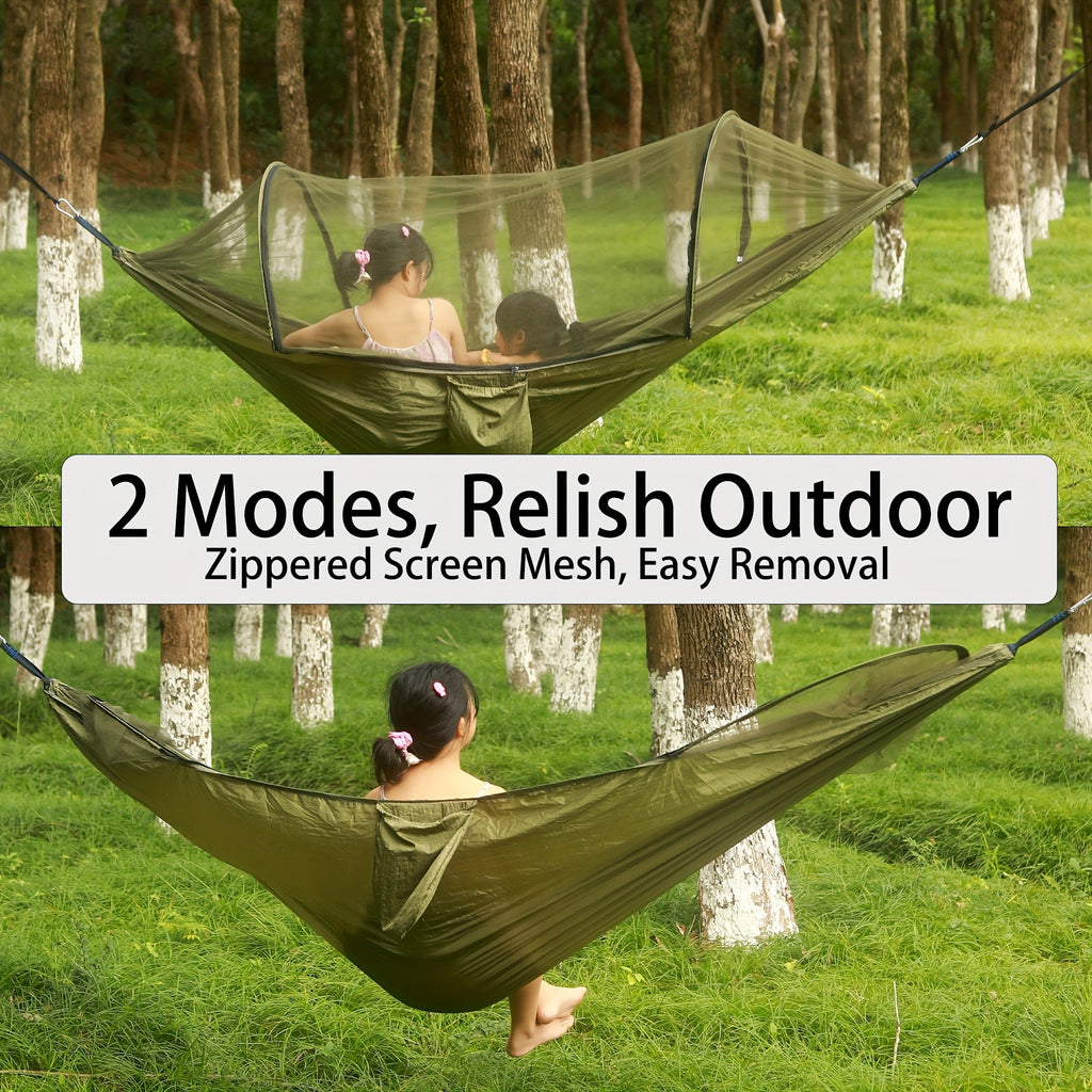 3-in-1 Double Camping Hammock with Mosquito Net and Sun Shade – Lightweight Portable Durable, Ideal for Camping Hiking Backpacking Picnicking Parks, 7 Color Options