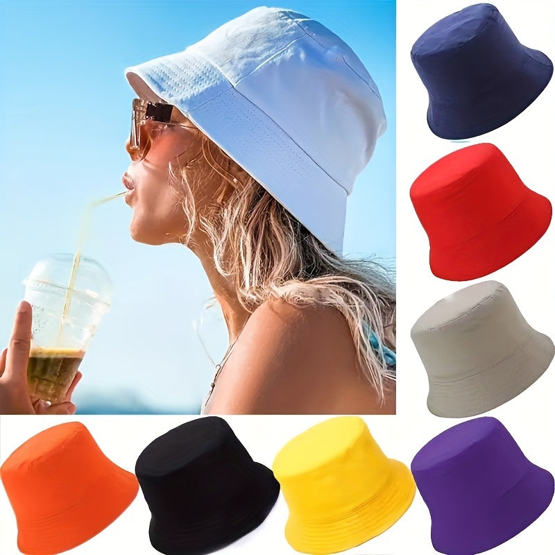 4 Pack Foldable Bucket Hats for Men and Women – Soft Solid Color Packable UPF Sun Protection Hats for Beach Hiking Fishing Camping Travel Unisex Summer Hat Random Colors