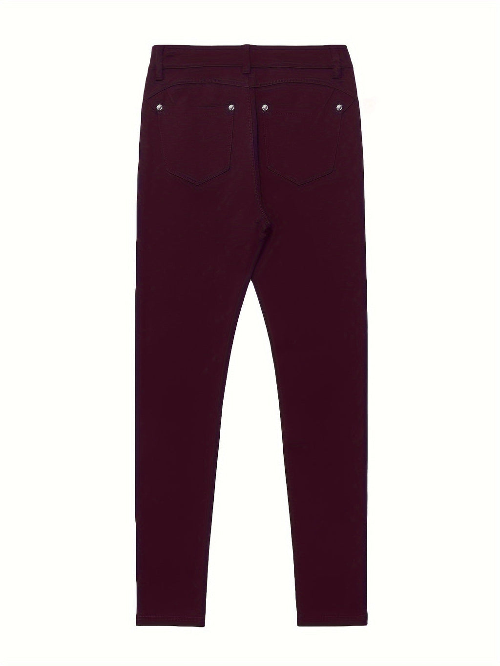 High Waist Stretch Skinny Jeans Women Metal Button Detail Street Style Slim Fit Denim Pants 10 Colors S-XXL
