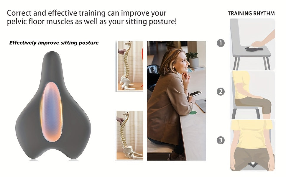 EMS Pelvic Floor Muscle Trainer Cushion Electric Stimulator - Kegel Exercise Device for Men & Women Rehabilitation Home Fitness