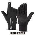 Windproof Waterproof Winter Sports Gloves with Touchscreen & Anti-Slip Grip – Warm Cycling Skiing Gloves for Men & Women, 100% Polyester, Zipper Closure, Sizes M-XL