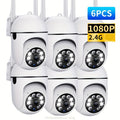 6-Pack 1080P Full HD WiFi Security Camera with 355° Panoramic Rotation – Night Vision, Two-Way Audio & Motion Detection Alerts, Wireless Indoor Home Security Camera System, USB Powered, Smartphone Compatible