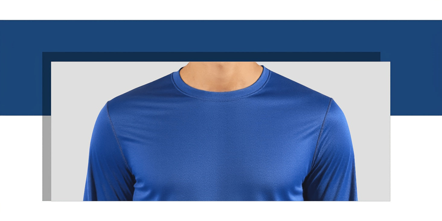 Men's Quick Dry Long Sleeve Shirts 5-Pack Moisture Wicking Breathable Athletic Workout Tops - Anti-Odor Stretchy Running Gym Training S-XXL