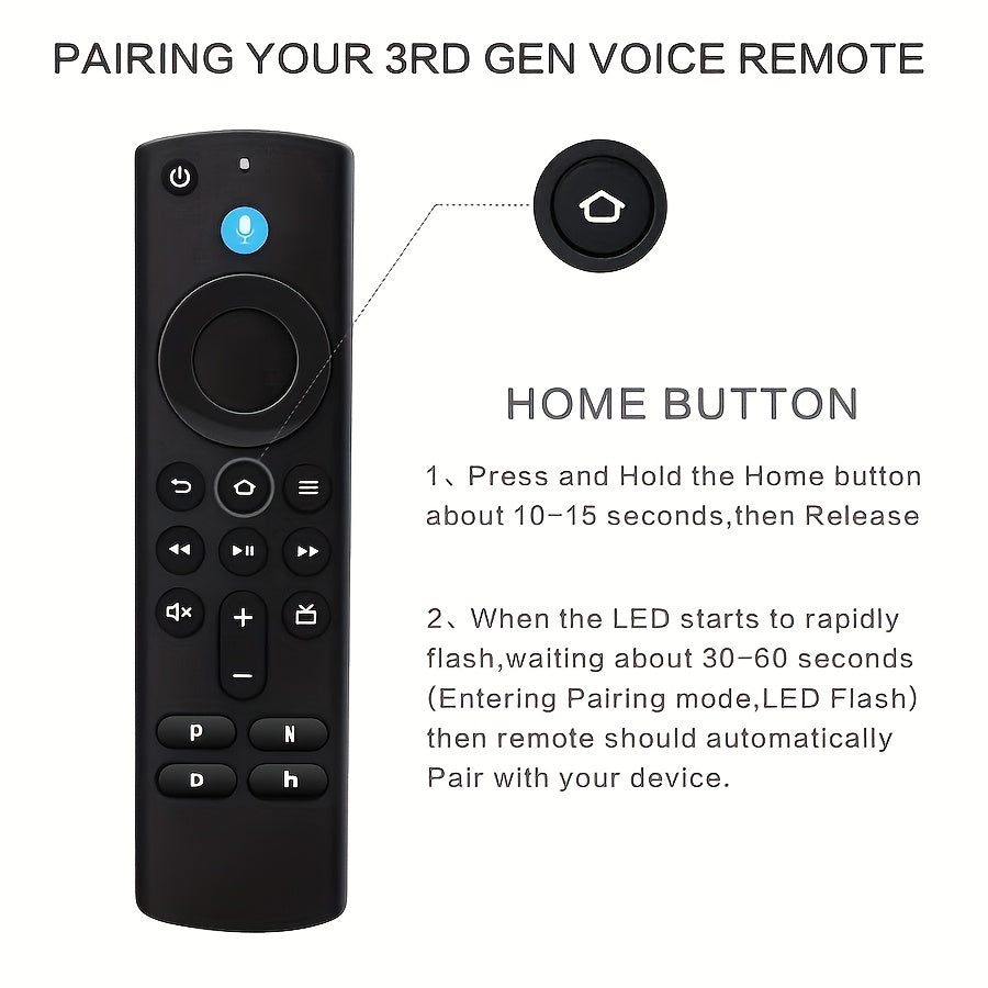 Alexa Voice Remote Replacement for Fire TV Stick 4K Max Lite Cube Echo Show 15 – Built-In Voice Search Wireless Easy Button Access Compatible with Fire TV Stick 2nd 3rd Gen All Models