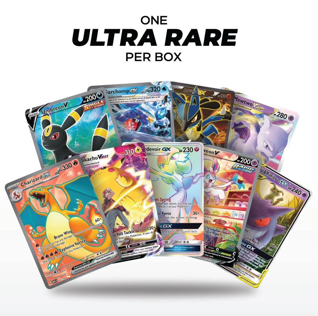100 Pokemon Cards Bundle – 1x Ultra or Double Rare Guaranteed, 10 Holos & Rares, 100% Authentic TCG Cards from Sword & Shield, Evolving Skies, Prismatic Evolutions & More, Storage Box Included, Perfect Gift for Kids & Collectors