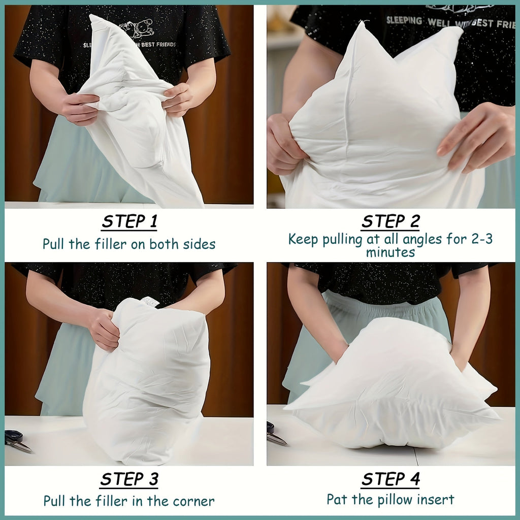 Square Pillow Inserts – Hypoallergenic New Fiber Fill, White Cushion Inserts for Sofa, Bed & Patio, 14–20 Inch, 1/2/4 Pack, Ideal for Bedroom, Living Room, Office & Outdoor Decor