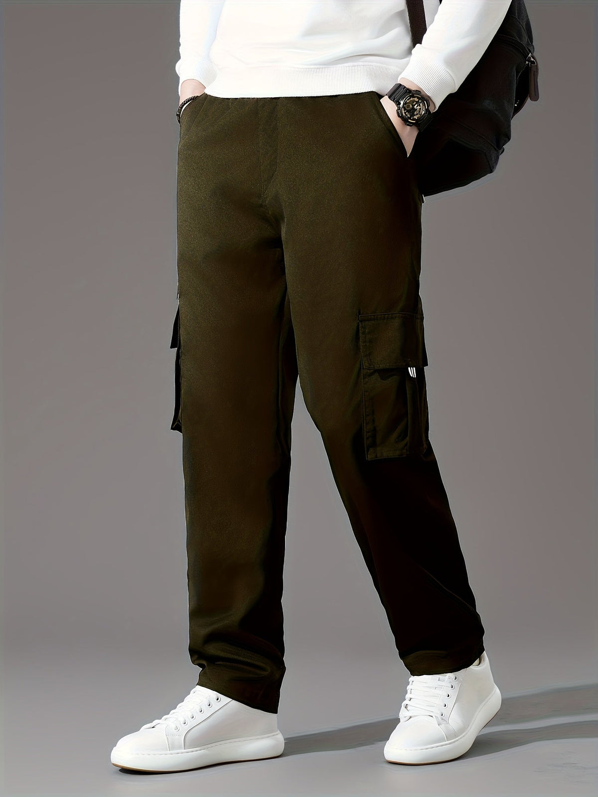 Men's Cargo Pants 3-Pack Multi-Pocket Tactical Outdoor Travel Casual Daily Pants Sizes S-XXXL 10 Colors Black Khaki Army Green Navy Blue Dark Gray