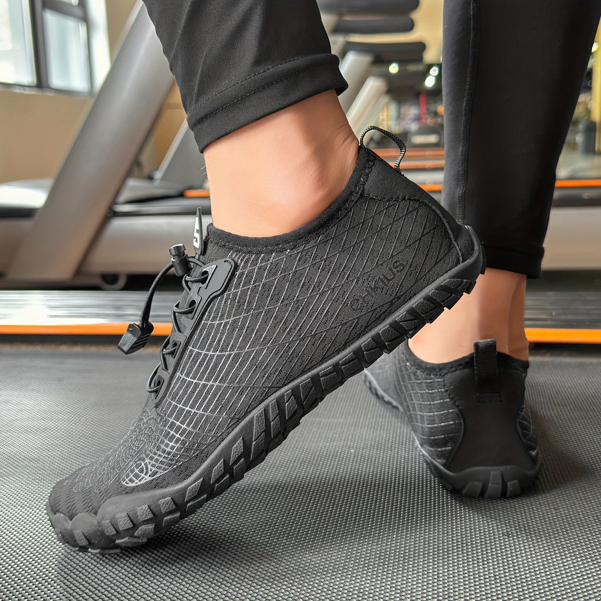 Sporty Striped Unisex Lace-Up Water Shoes – Quick-Dry Non-Slip Rubber Sole Aqua Shoes for Beach Swimming Diving Hiking Yoga Indoor Fitness, 4 Colors, Wide Sizes US 4.5–14