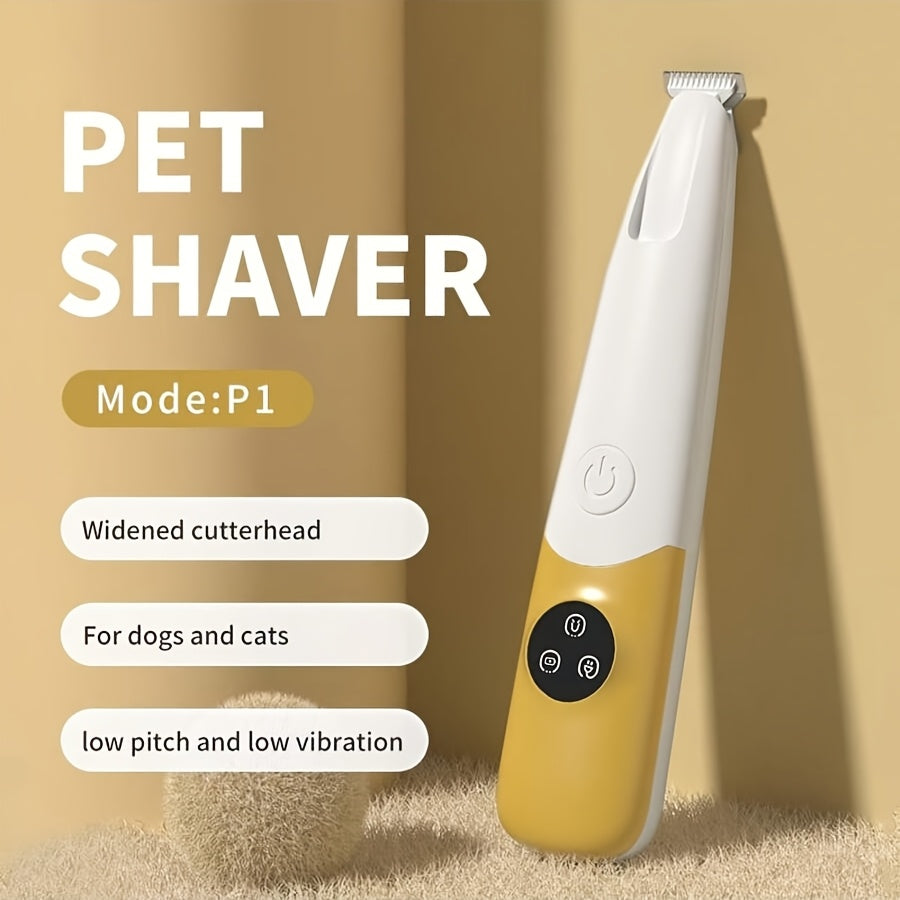 Cordless Quiet Dog Paw Trimmer with LED Light Low-Noise Rechargeable Pet Hair Clipper for Paws Face Ears Small Dogs Cats Professional At-Home Grooming Tool