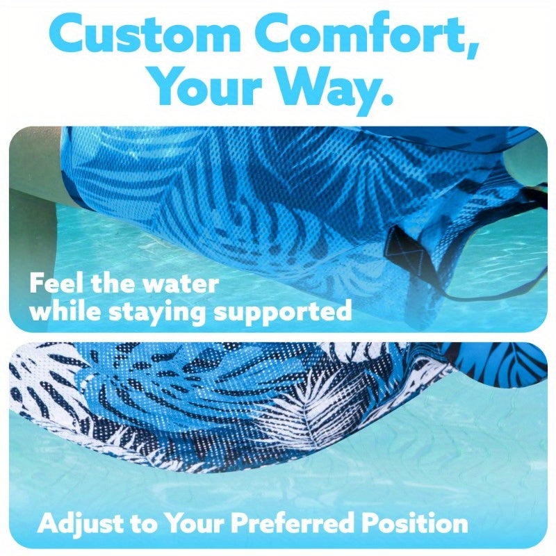 Inflatable Pool Float Chair for Adults – Leaf Design Floating Lounger with Mesh Sling Seat, 1 & 2 Pack, Portable Summer Float for Pool Beach Lake Party, 30x16x24 Inch