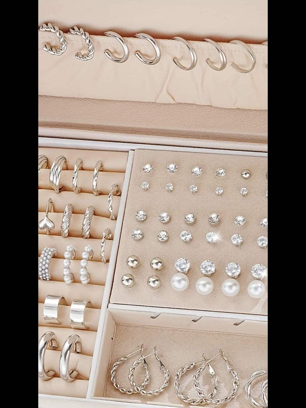 102-Piece Women's Earring Set – Geometric Rhinestone & Twisted Love Loop Styles, Hypoallergenic Stainless Steel Posts, Light Luxury Gift for Daily Wear, Parties & Vacation