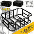 Heavy-Duty Iron Bike Basket – Large, Folding & Basic Removable Rear Bicycle Basket for Most Bikes & E-Bikes, Frame Mount, Black – for Groceries, Pets & Daily Commuting