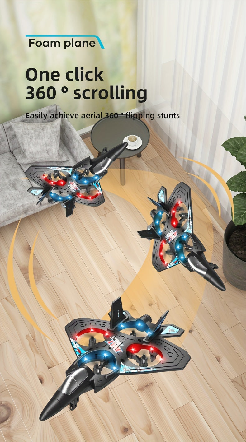 Beginner RC Drone with Height Hold & Remote Control – Rechargeable Mini Quadcopter for Kids & Adults, Indoor Outdoor Flying Toy Gift, Black Blue Red