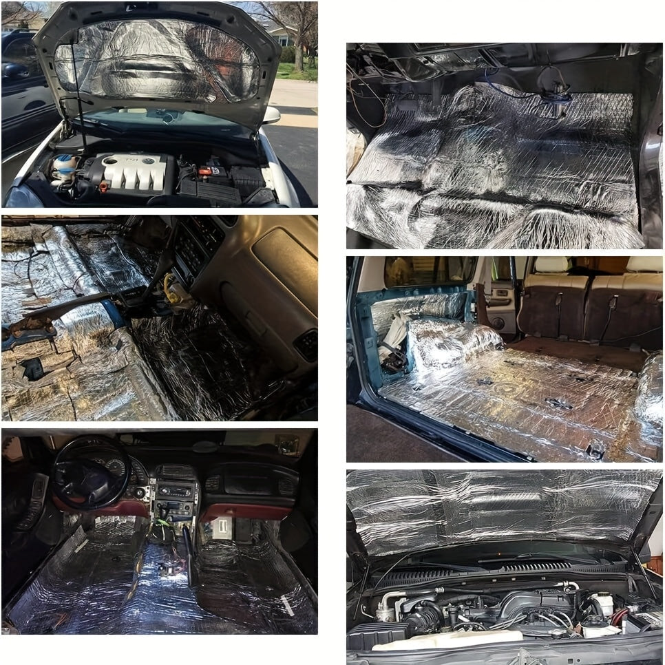 Car Sound Deadener Heat Shield Mat 22 26 Sqft Self-Adhesive Aluminum Foil Noise Reduction Insulation Easy Cut Install for Floor Door Trunk Firewall Free Installation Tools