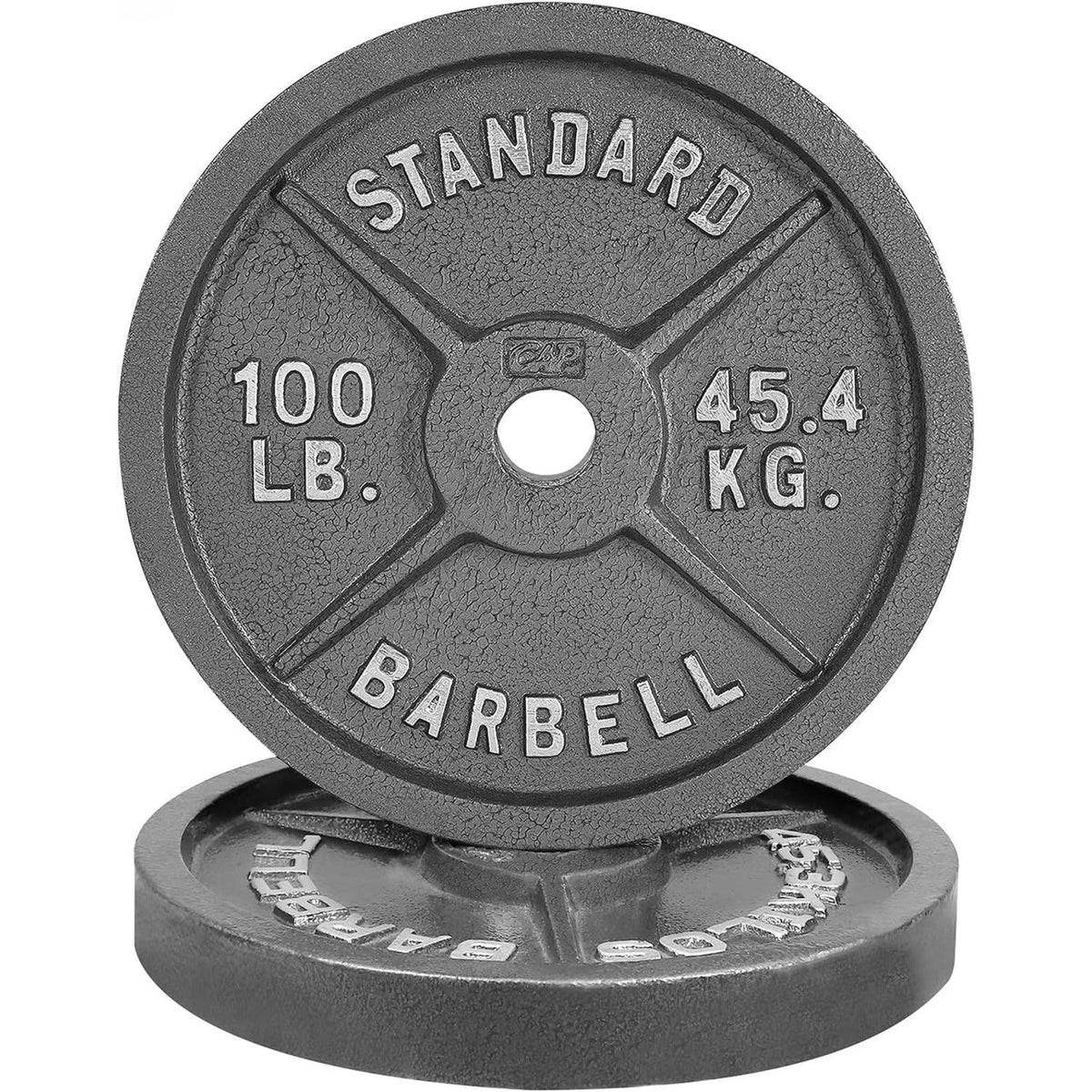 Cast Iron Weight Plates 2-Inch Solid Baked Enamel Finish for Strength Training Weightlifting Bodybuilding Powerlifting Home Gym Barbell 2.5 5 10 25 35 45 100LB