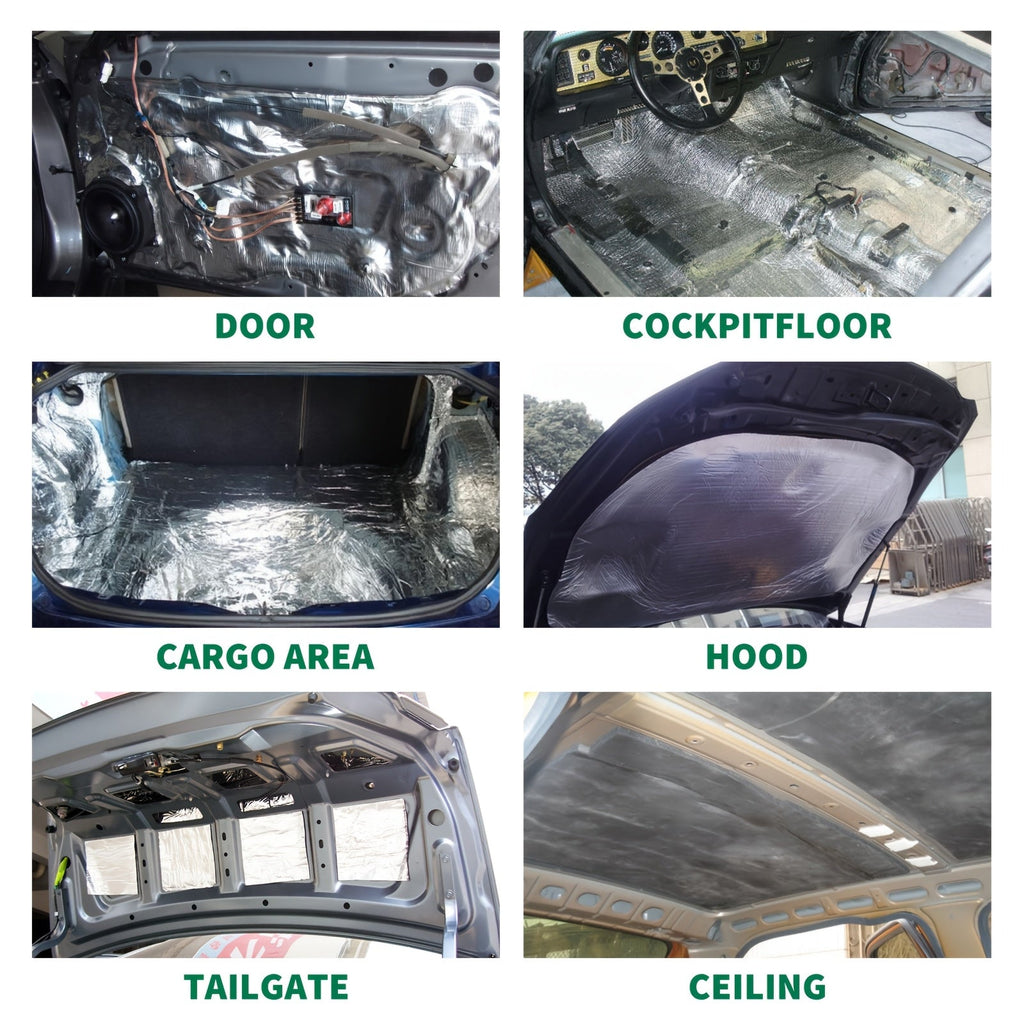 Car Sound Deadener Heat Shield Mat 22 26 Sqft Self-Adhesive Aluminum Foil Noise Reduction Insulation Easy Cut Install for Floor Door Trunk Firewall Free Installation Tools