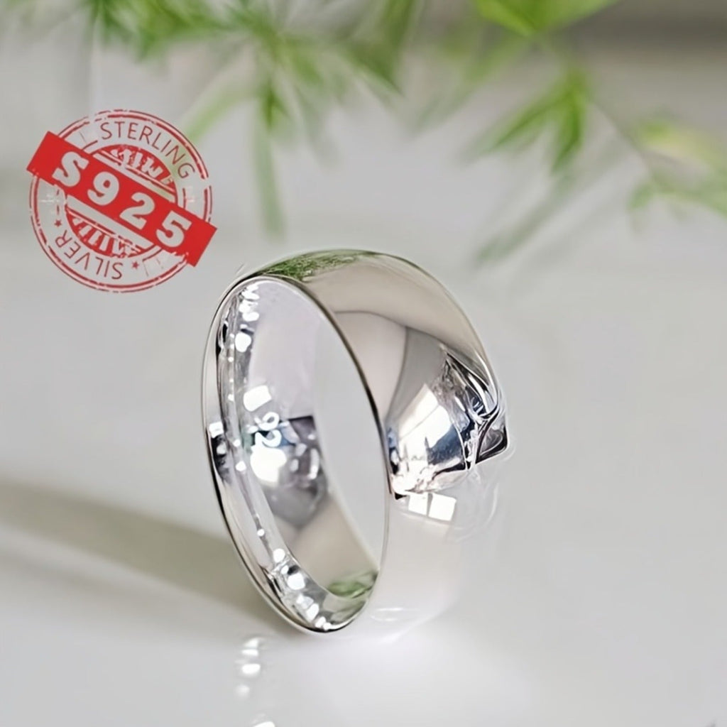 8mm Sterling Silver Solid Band Ring for Men & Women – Timeless Eternal Wedding Band, Minimalist Comfort Fit Statement Ring, Durable Hypoallergenic Jewelry Sizes 6-11 Bridal Gift