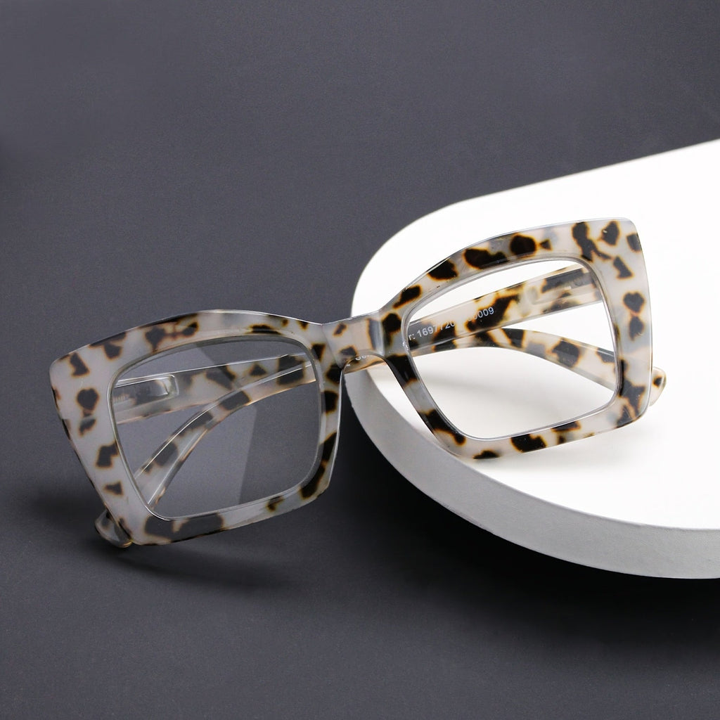 Women's Reading Glasses Set 7 Pairs – Large Square Vintage Style, Spring Hinges, +1.0 to +4.0 Magnification, Durable PC Frame, Stylish Everyday Eyewear for Women