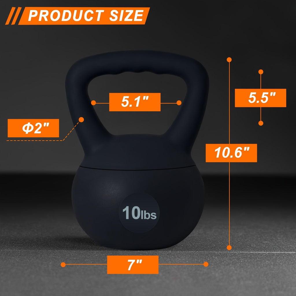 SOGES PVC Soft Kettlebell with Wide Non-Slip Handle – Iron Sand Filled Strength Training Kettlebell 10 to 30 lbs, Safe for Home Gym, Floor & Kids, Ideal for Women & Beginners, Swings Squats HIIT CrossFit