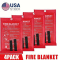 4-Pack Fiberglass Emergency Fire Blankets Heat Resistant Flame Retardant Safety Blanket – Home Kitchen Camping Car Garage Compact Fire Suppression Essential Fire Safety Equipment