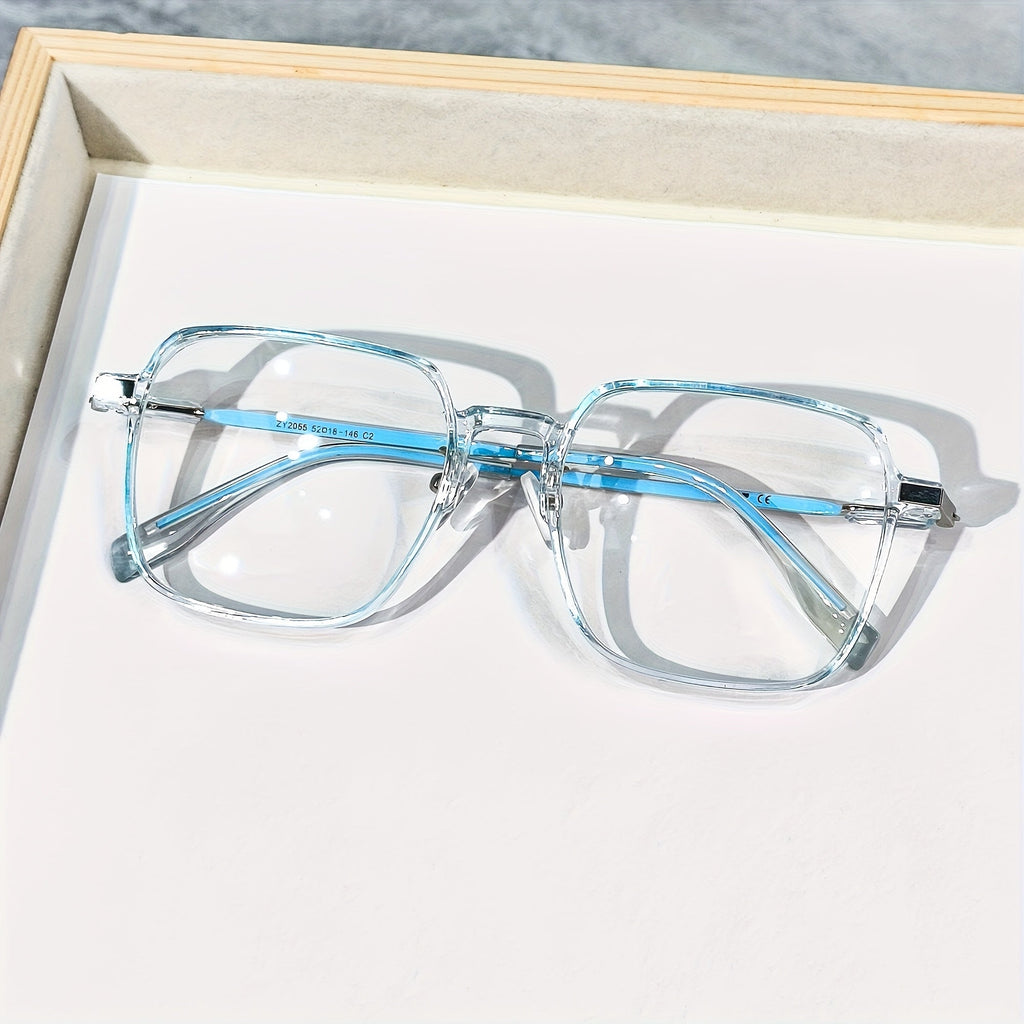 Oversized Blue Light Blocking Reading Glasses for Men & Women – Clear Lens Anti-Blue Light Computer Readers, Metal Spring Hinge, +1.0 to +4.0 Diopters, 4 Colors