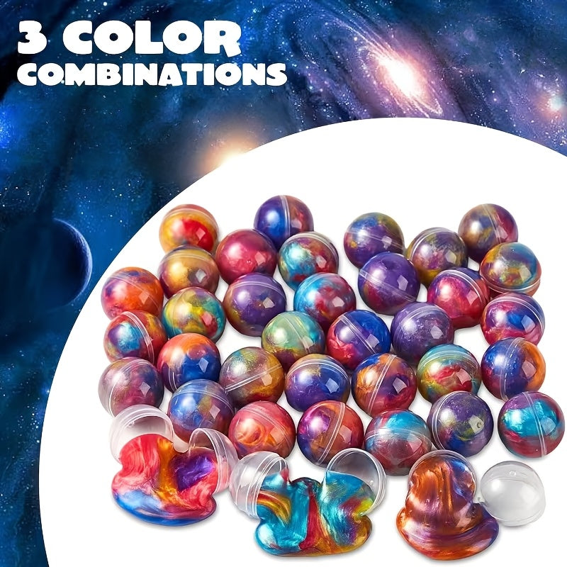 Galaxy Slime Balls 36 Pack Party Favors for Kids Bendable Flexible Non-Sticky Mess-Free Slime Spheres 3 Galaxy Color Combos for Birthday Easter Halloween Christmas Classroom Rewards Goodie Bags
