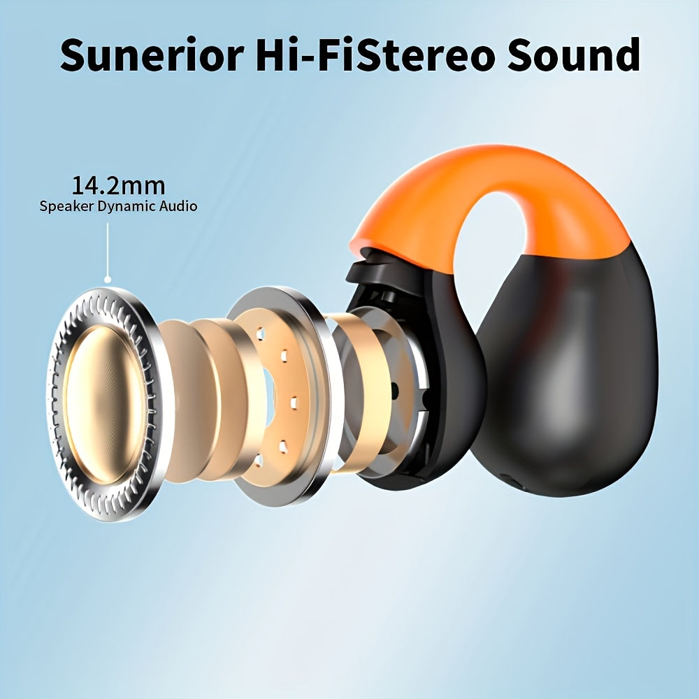 Open-Ear Wireless Earphones Bluetooth 5.4 TWS 360 Ambient Awareness ENC Clear Calls Touch Control Sport Fitness Earbuds All-Day Comfort Secure Fit Black Rose Pink White