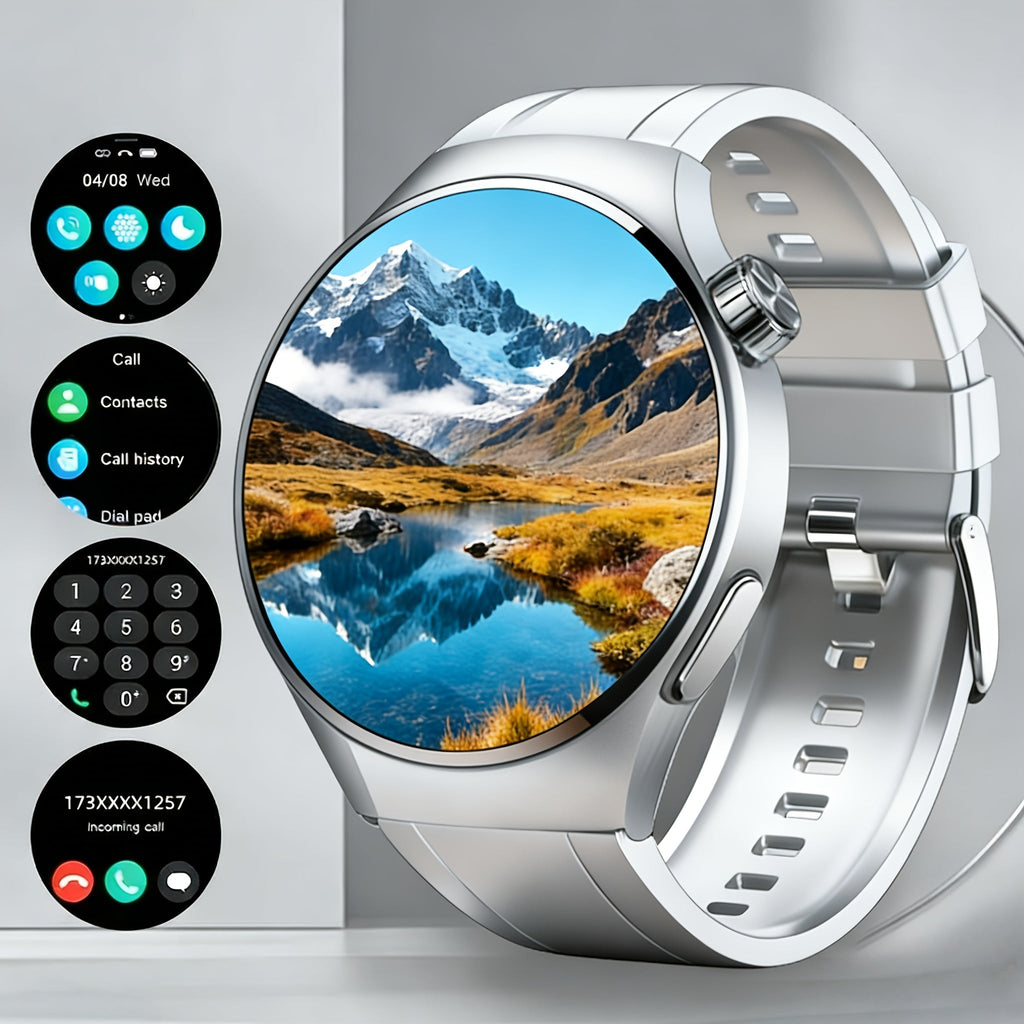 Smartwatch with Call Function Fitness Tracker for Men & Women – Silicone Strap, Step Counter, Heart Rate Monitor, Calorie Tracking, Sports Modes, Music & Camera Control
