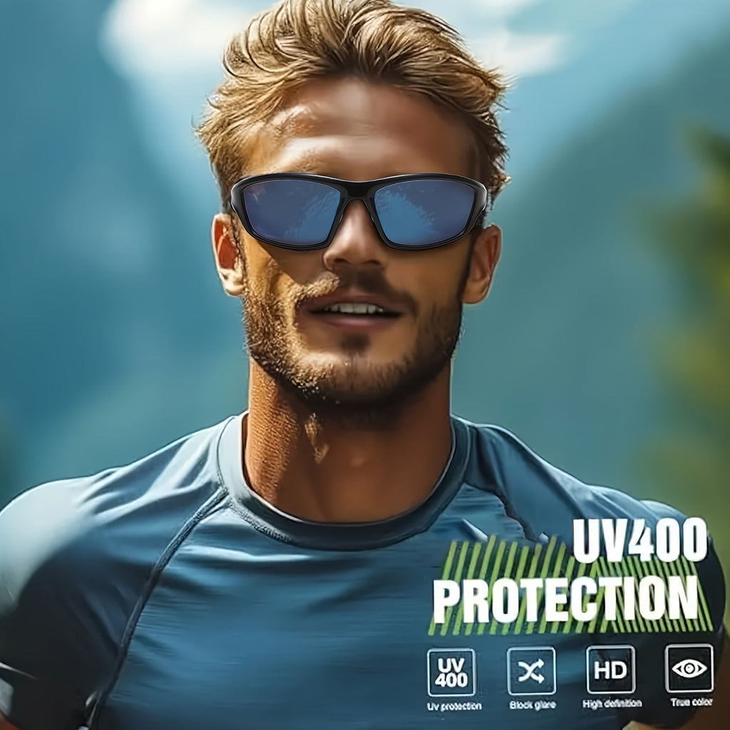 4 Pairs Polarized Sports Sunglasses UV400 Full Frame for Men & Women – Anti-Glare Fashion Eyewear for Cycling Running Fishing Rock Climbing Hiking Outdoor Travel, Polychrome Multicolor Set
