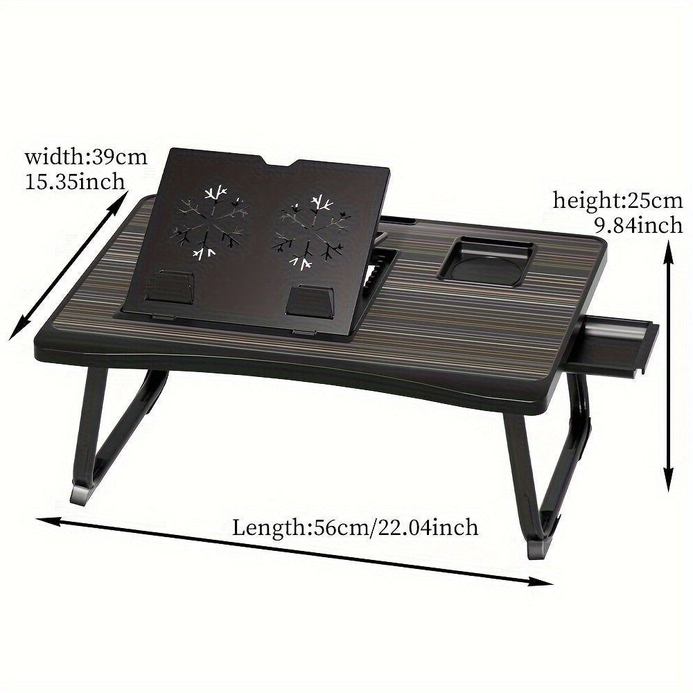 Foldable Laptop Desk for Bed & Couch with Cup Holder Phone Holder Drawer USB Port Home Office Breakfast Tray Lap Desk for Working Watching Movies – 6 Styles