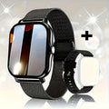 Smartwatch with Wireless Calling Full Touch Screen Fitness Tracker Multiple Sport Modes Music Control Heart Rate Sleep Monitor Compatible iPhone Android Silicone Classic Band Men Women Gift