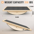 Wooden Balance Board for Adults – Anti-Slip Wobble Rocker Board 350 LBS, Balance Plate & Circular Board Options, Core Strength Physical Therapy Standing Desk Rehab Training for Beginners Seniors Athletes