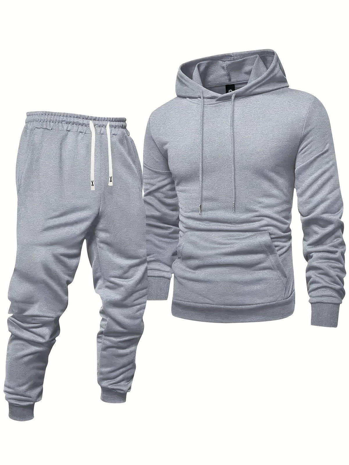 Men's Hoodie Sweatshirt Set 6pcs Casual Tracksuit Long Sleeve Pullover with Drawstring Jogger Pants Knitted Fabric Black Red Gray Solid Color Sportswear for Men Regular Fit Gym Workout Outfit