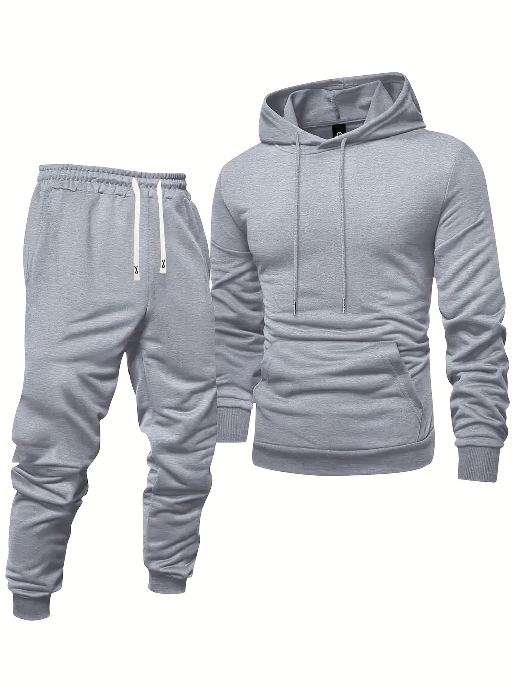 Men's Hoodie Sweatshirt Set 6pcs Casual Tracksuit Long Sleeve Pullover with Drawstring Jogger Pants Knitted Fabric Black Red Gray Solid Color Sportswear for Men Regular Fit Gym Workout Outfit