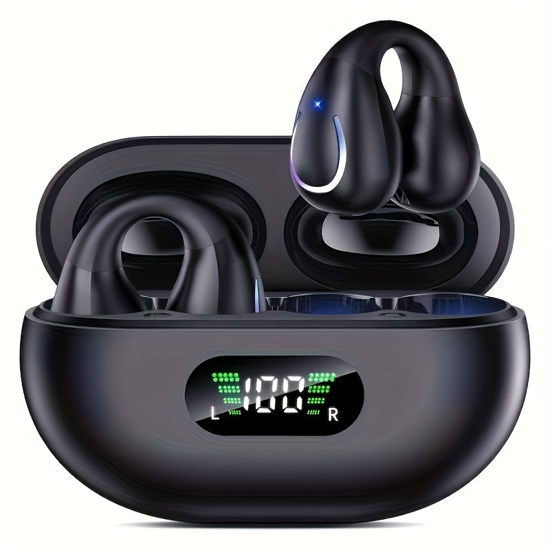 Open-Ear Wireless Earphones Bluetooth 5.4 TWS 360 Ambient Awareness ENC Clear Calls Touch Control Sport Fitness Earbuds All-Day Comfort Secure Fit Black Rose Pink White