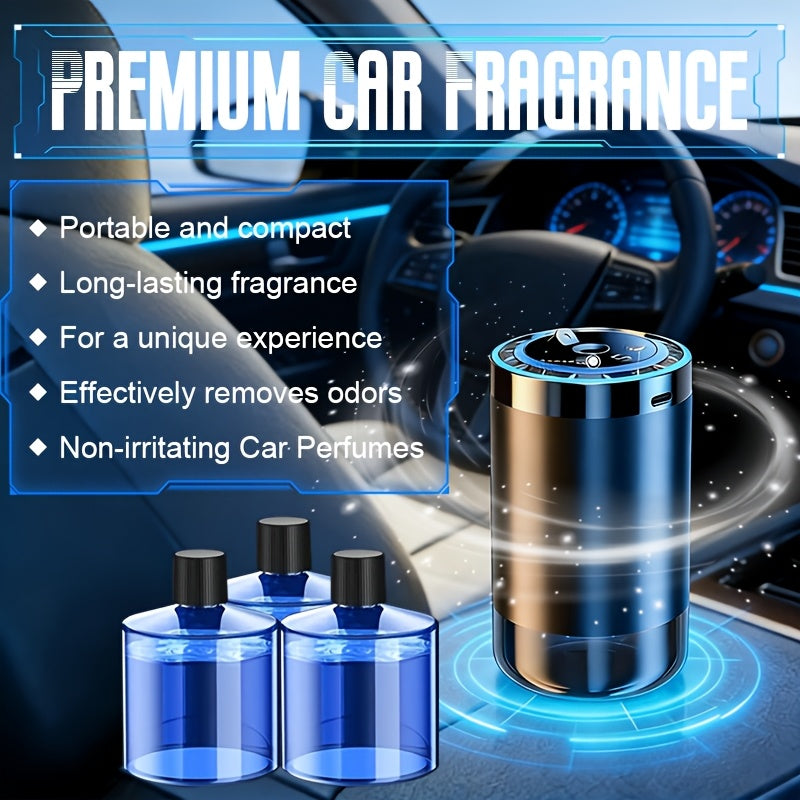 Car Aromatherapy Diffuser Adjustable Scent Strength - Eliminates Car Odors Long-Lasting Freshness Essential Oil Included Ocean or Cologne Stylish Car Air Freshener Gift
