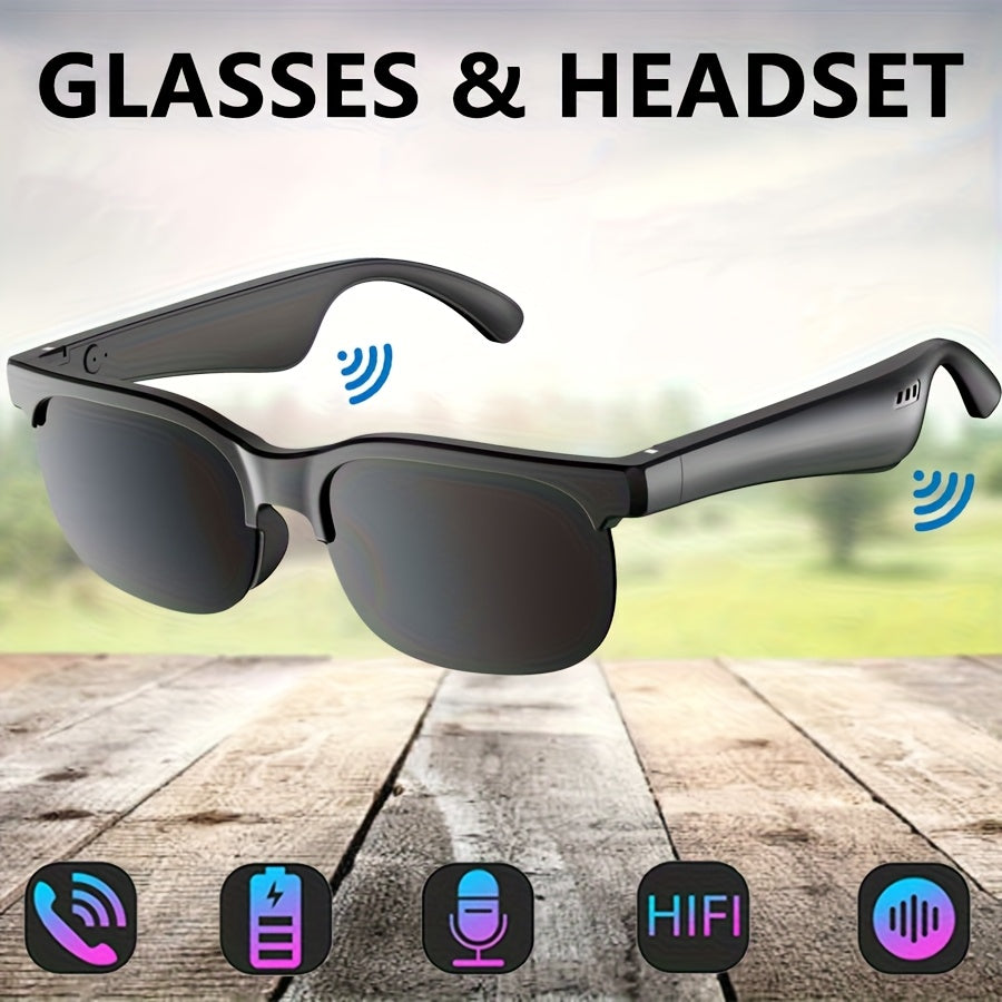 Smart Glasses with Built-In Bluetooth Wireless Earbuds – Stereo Sound, Hands-Free Calls, Glare-Resistant Lenses, Stylish Audio Sunglasses for Music, Driving, Sports & Outdoor Activities, Gift for Couples