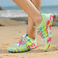 Barefoot Water Shoes for Women & Men – Ultra-Flexible Non-Slip Quick-Dry Beach Swim Shoes for Hiking, Fishing, Kayaking, Swimming & Fitness | Fluorescent Green, Purple & Pink | US 5-11.5