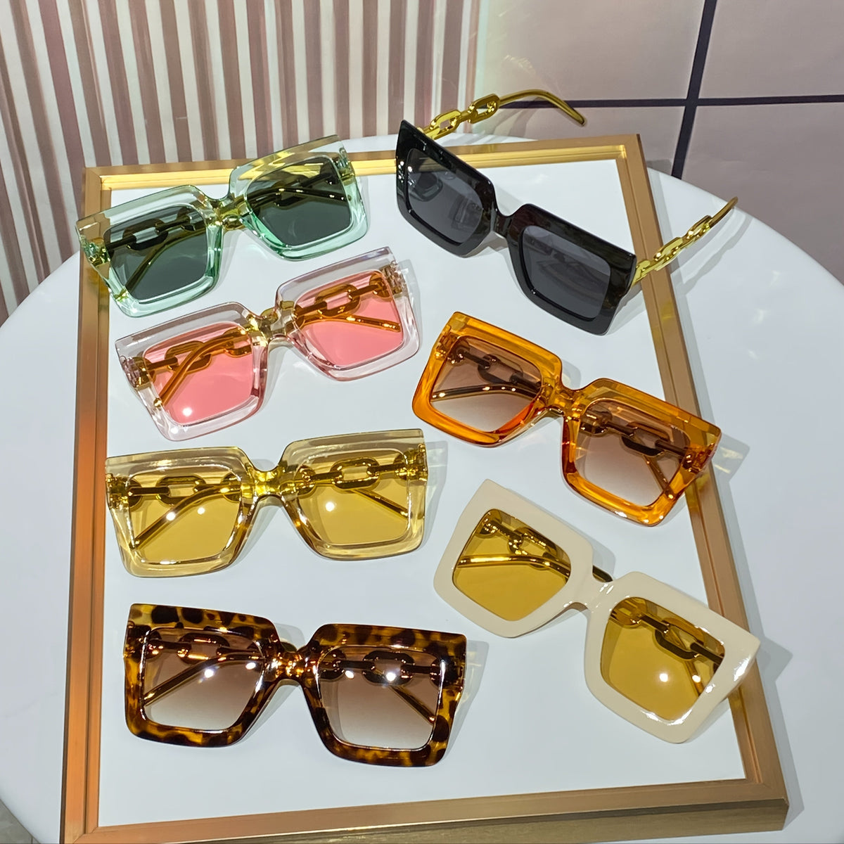 14 Pcs Women's Square Glasses Set – Chic Tinted Lenses, Minimalist Plastic Frames, Fashion Eyewear for Parties, Festivals & Everyday Style, European American Trendy Design