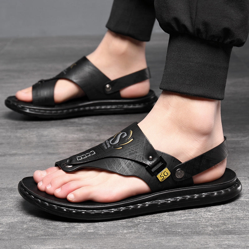 Arch Support Slip-On Men's Hiking Sandals Open Toe – Lightweight All-Season Sports Beach Walking Outdoor Shoes, Black Grey Brown, Wide Sizes US 7–13.5
