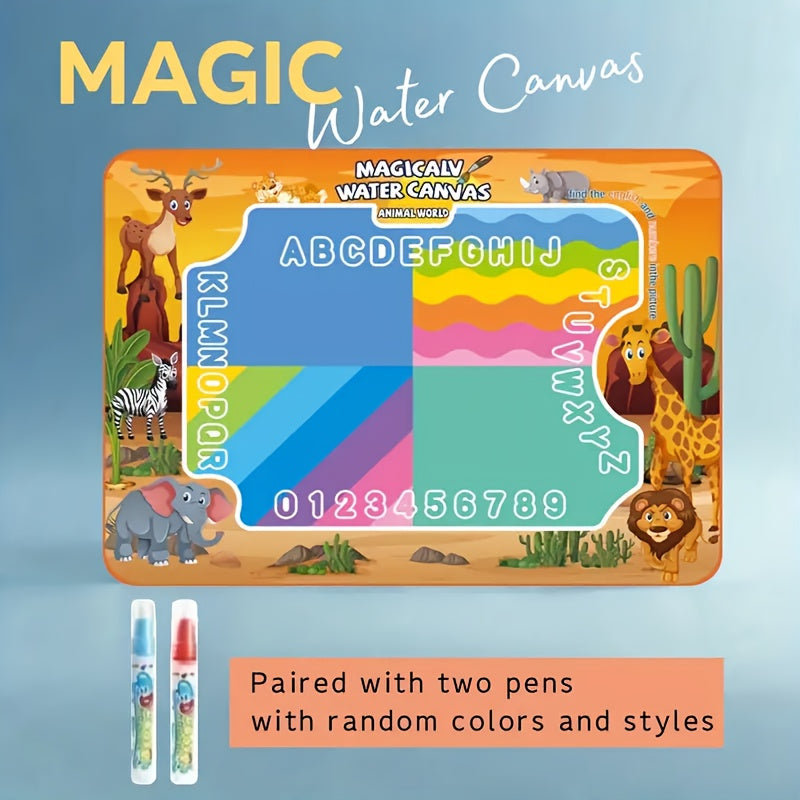 Water Drawing Mat for Kids Reusable Magic Painting Canvas Mess-Free Art Toy Set Ages 3+ Large 80x60cm Ocean Animal Designs Gift Box