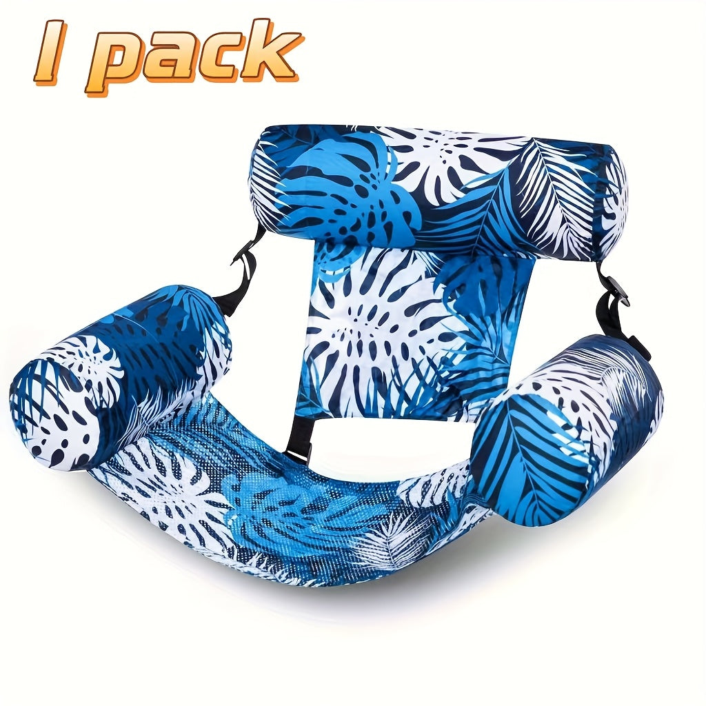 Inflatable Pool Float Chair for Adults – Leaf Design Floating Lounger with Mesh Sling Seat, 1 & 2 Pack, Portable Summer Float for Pool Beach Lake Party, 30x16x24 Inch