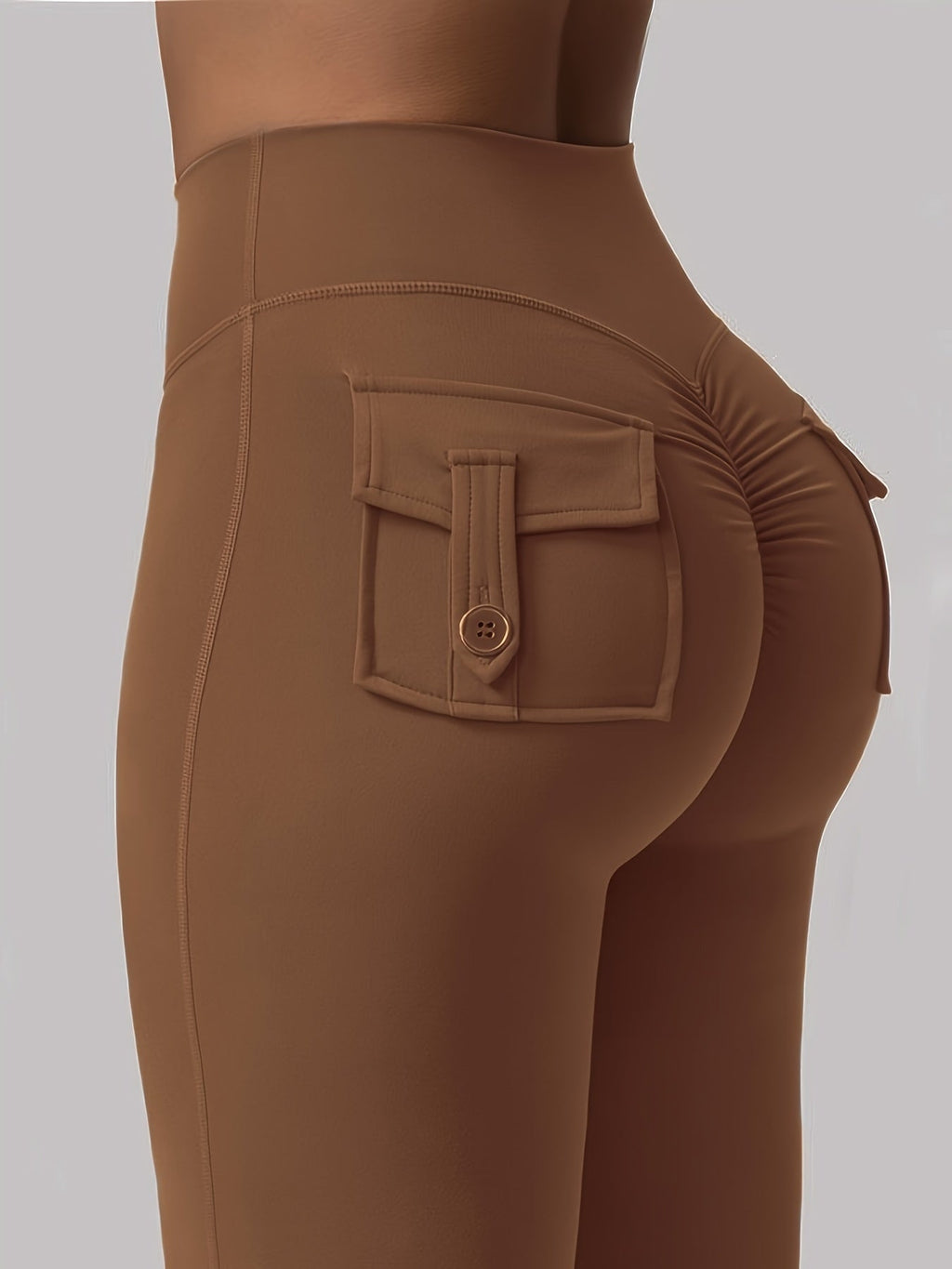 Women's 3-Piece High Waist Flare Yoga Pants Set with Belt and Pockets, Scrunch Butt Lifting Squat Proof 90% Polyester Stretchy Flared Leggings for Workout Gym Running Casual Wear