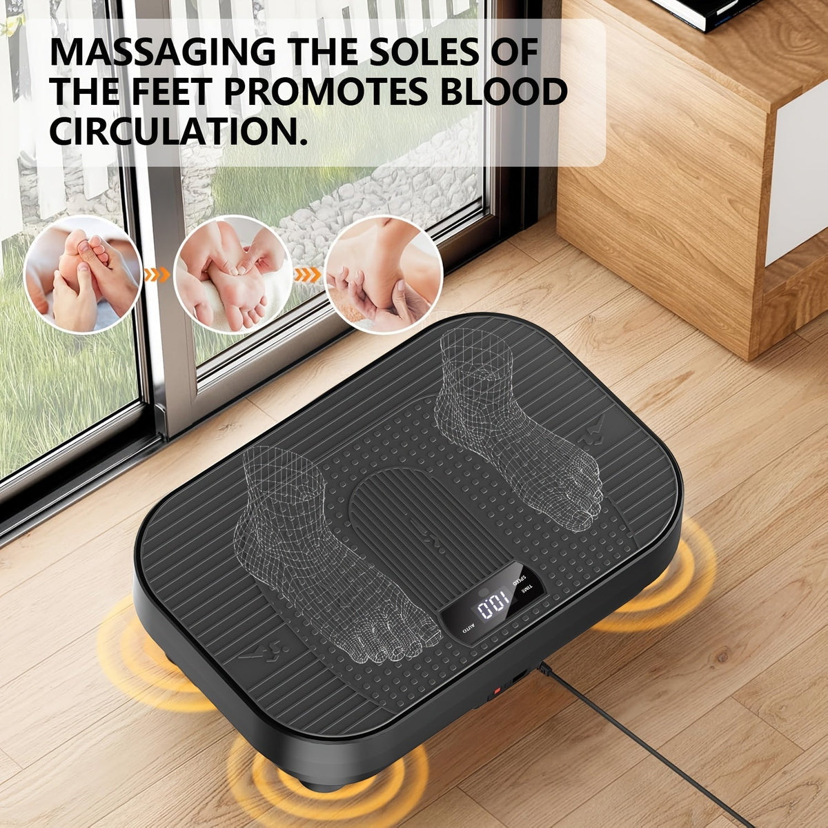 Vibration Plate Exercise Machine Full Body Workout Weight Loss Lymphatic Drainage 99-200 Speed Levels Quiet Motor Portable Home Gym Muscle Toning 330 lbs Capacity