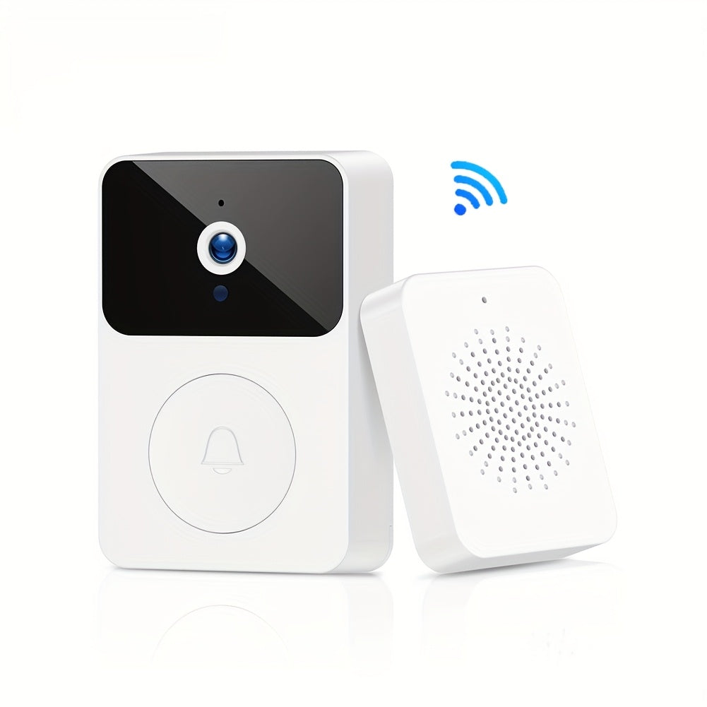 Wireless Video Doorbell Camera with HD Night Vision, Motion Alerts & Two-Way Audio – Smart WiFi Doorbell with Remote Mobile View, Voice Changer, Photo Capture & Rechargeable Battery for Home Security