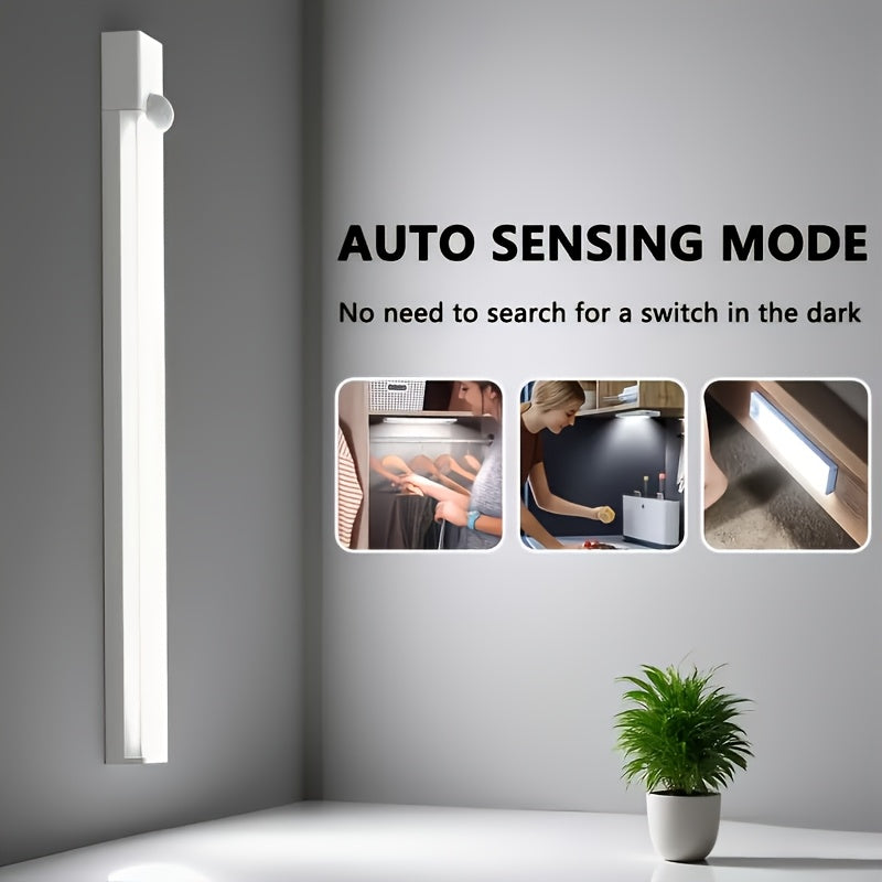 LED Motion Sensor Cabinet Lights USB Rechargeable – 3 Adjustable Modes Wireless Stick-On Night Light for Bedroom Staircase Kitchen Closet Hallway Under Cabinet Home Lighting 6 9 12pcs