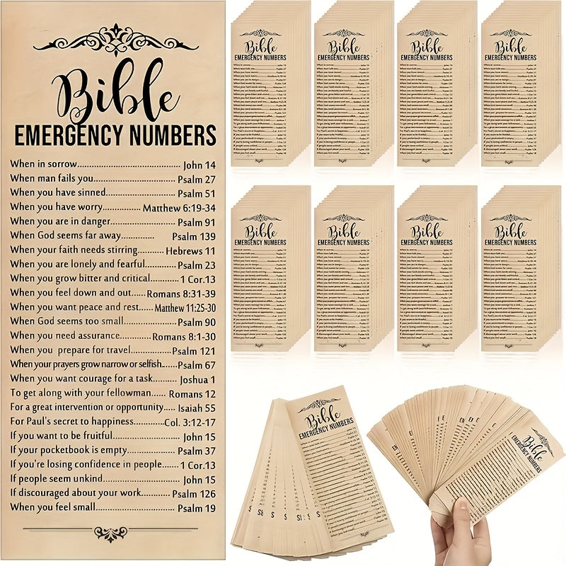 Inspirational Bible Verse Bookmarks 50 Pack – Brown Paper Scripture Bookmarks for Church Sunday School Vacation Bible School, Religious Gifts Christian Stocking Stuffers