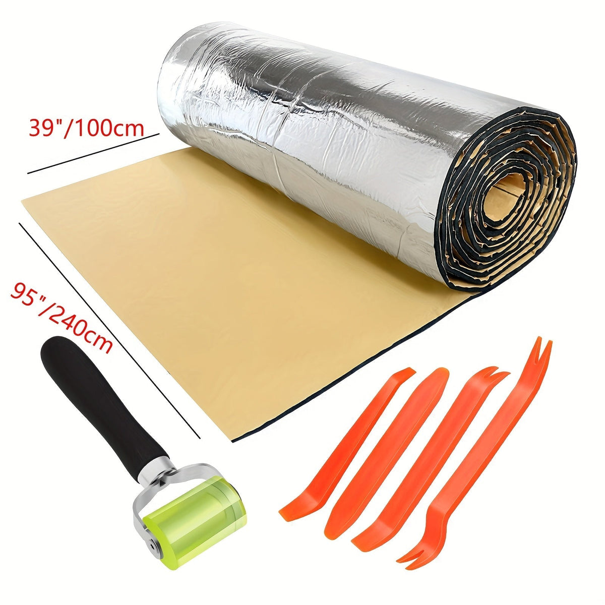Car Sound Deadener Heat Shield Mat 22 26 Sqft Self-Adhesive Aluminum Foil Noise Reduction Insulation Easy Cut Install for Floor Door Trunk Firewall Free Installation Tools