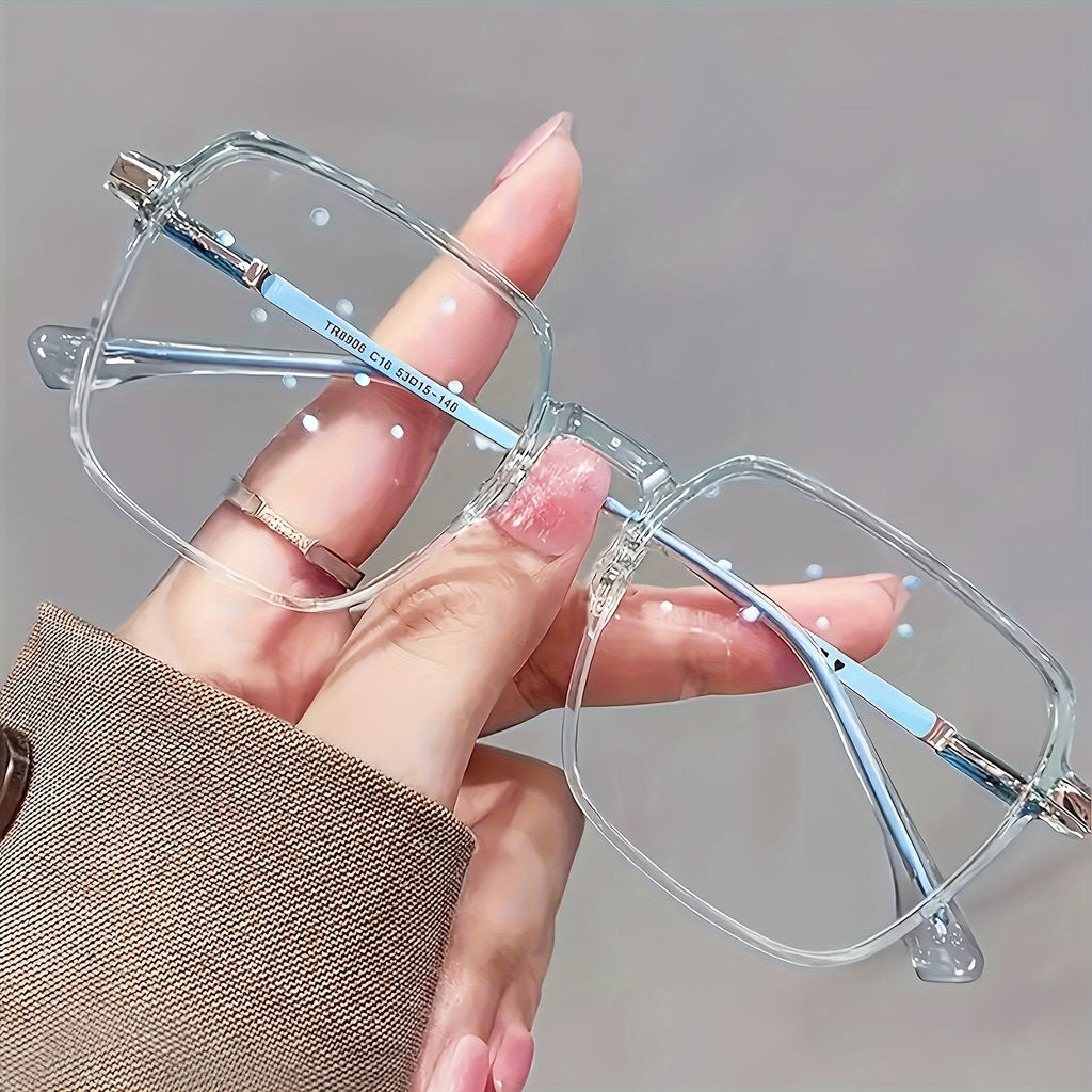 Oversized Blue Light Blocking Reading Glasses for Men & Women – Clear Lens Anti-Blue Light Computer Readers, Metal Spring Hinge, +1.0 to +4.0 Diopters, 4 Colors
